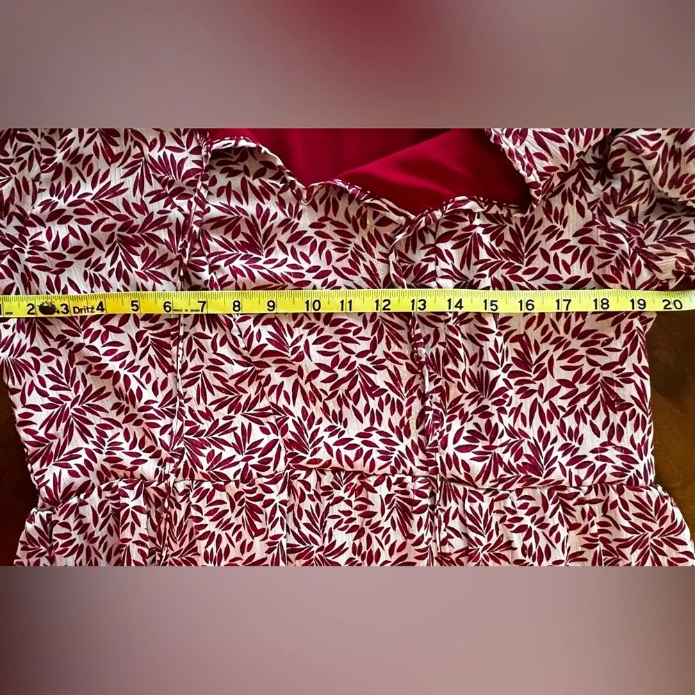 Stitch by Chenault Tiered Floral Red Dress size M? - Picture 6 of 7